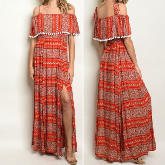 Trend Setter Diva Boutique Dresses & Skirts - RED FLORAL MAXI DRESS